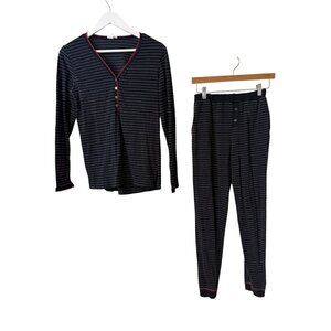 Naked Black Grey Burgundy Striped Henley * Jogger Lounge Set Pajama Set XS